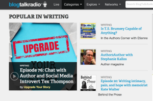 Kate Walter on episode 20 debuts at #4 in writing podcasts on BlogTalkRadio.
