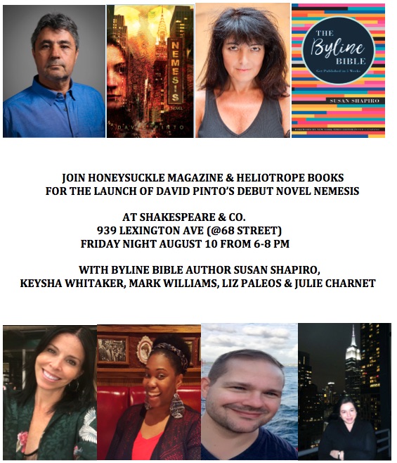 NYC BYLINE BIBLE UPTOWN READING Friday August 10 from 6-8 pm at Shakespeare & Company 939 Lexington (@69 St.)